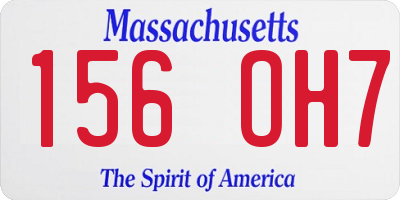 MA license plate 156OH7