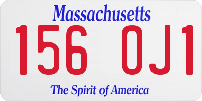 MA license plate 156OJ1