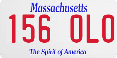 MA license plate 156OL0