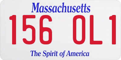 MA license plate 156OL1