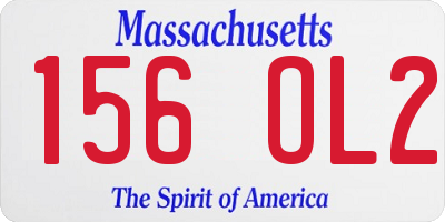 MA license plate 156OL2