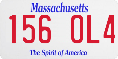 MA license plate 156OL4