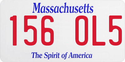 MA license plate 156OL5