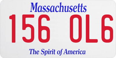 MA license plate 156OL6