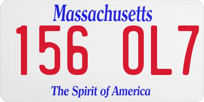MA license plate 156OL7