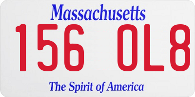 MA license plate 156OL8