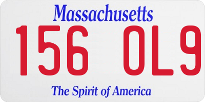 MA license plate 156OL9