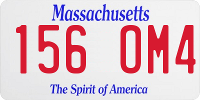 MA license plate 156OM4