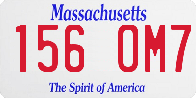 MA license plate 156OM7