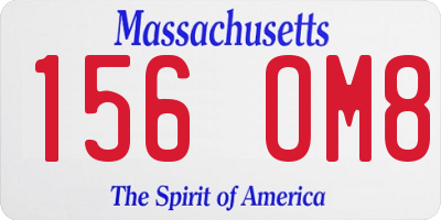 MA license plate 156OM8