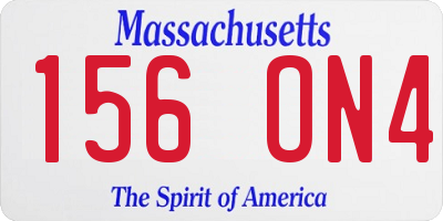 MA license plate 156ON4