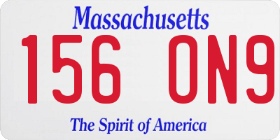 MA license plate 156ON9