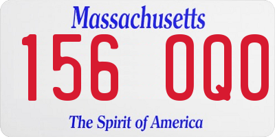 MA license plate 156OQ0