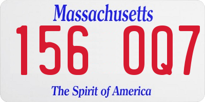 MA license plate 156OQ7