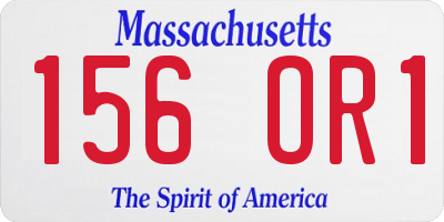 MA license plate 156OR1