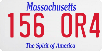 MA license plate 156OR4