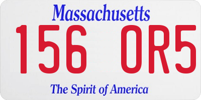 MA license plate 156OR5