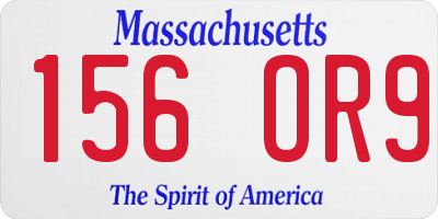 MA license plate 156OR9