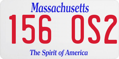 MA license plate 156OS2