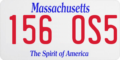 MA license plate 156OS5