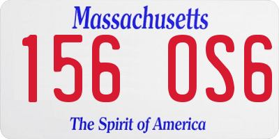 MA license plate 156OS6