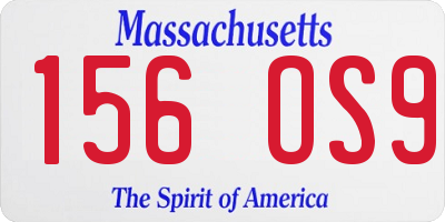 MA license plate 156OS9