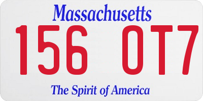 MA license plate 156OT7