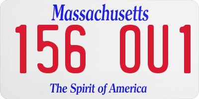 MA license plate 156OU1