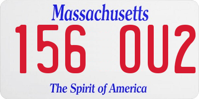 MA license plate 156OU2
