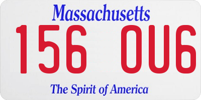 MA license plate 156OU6