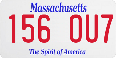 MA license plate 156OU7