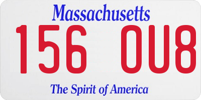 MA license plate 156OU8
