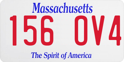 MA license plate 156OV4