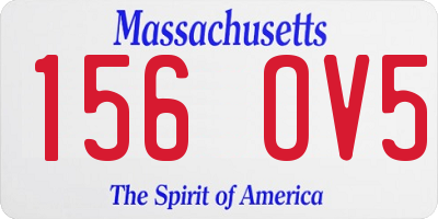 MA license plate 156OV5