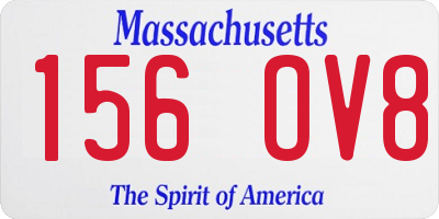MA license plate 156OV8