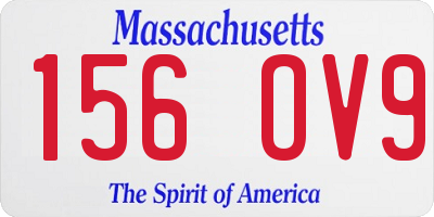 MA license plate 156OV9