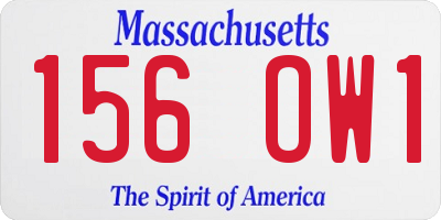 MA license plate 156OW1
