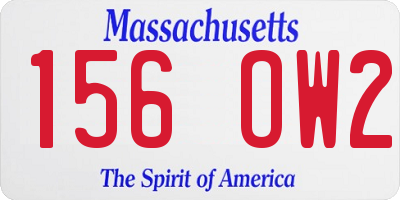 MA license plate 156OW2