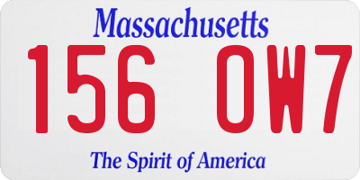 MA license plate 156OW7