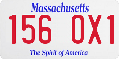 MA license plate 156OX1