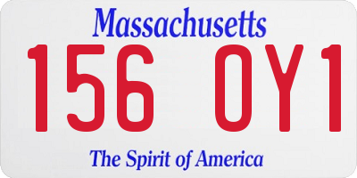 MA license plate 156OY1