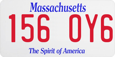 MA license plate 156OY6