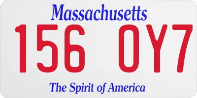 MA license plate 156OY7