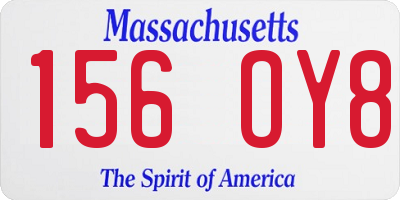MA license plate 156OY8