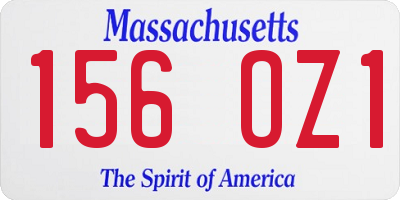 MA license plate 156OZ1