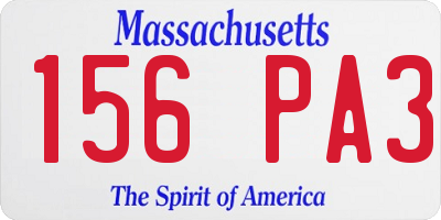 MA license plate 156PA3