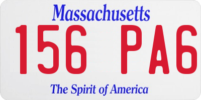MA license plate 156PA6