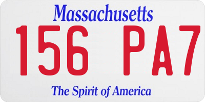 MA license plate 156PA7