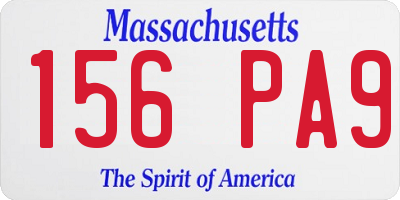 MA license plate 156PA9