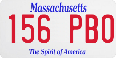 MA license plate 156PB0